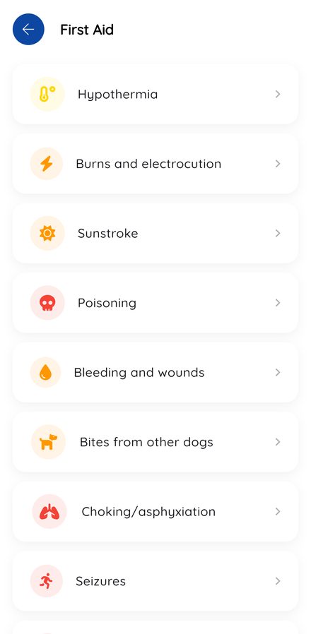 First aid screen in Dogsly