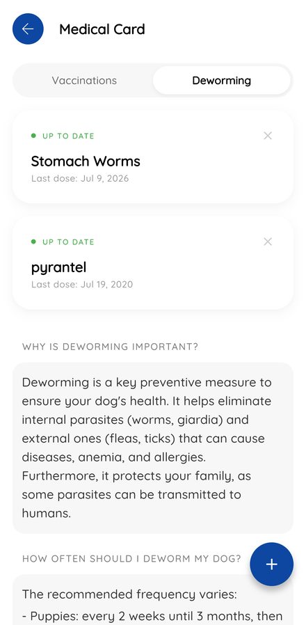Deworming screen in Dogsly